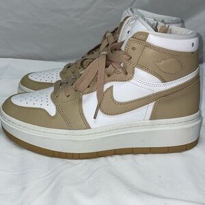 Nike Women's Beige and White Sneakers